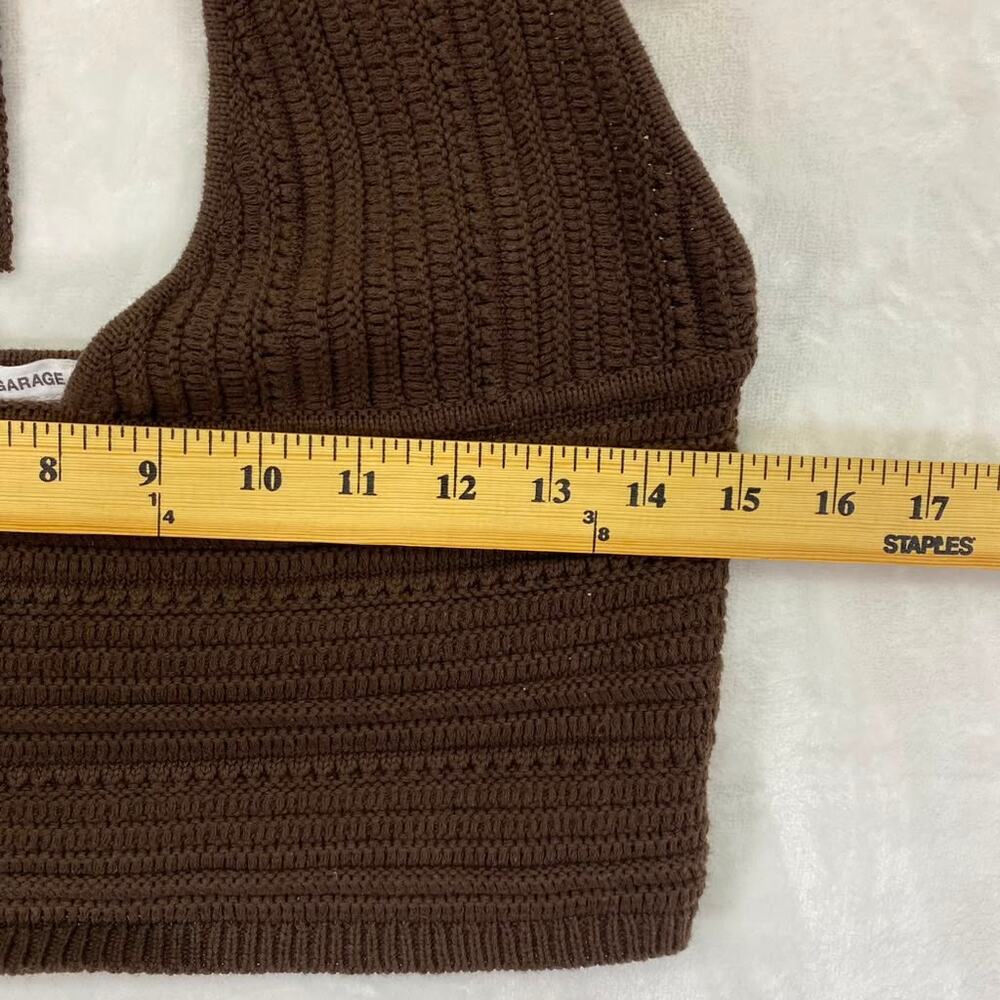 Garage Women's Plunge Neckline Crochet Halter Top Sz G/L - Picture 5 of 7